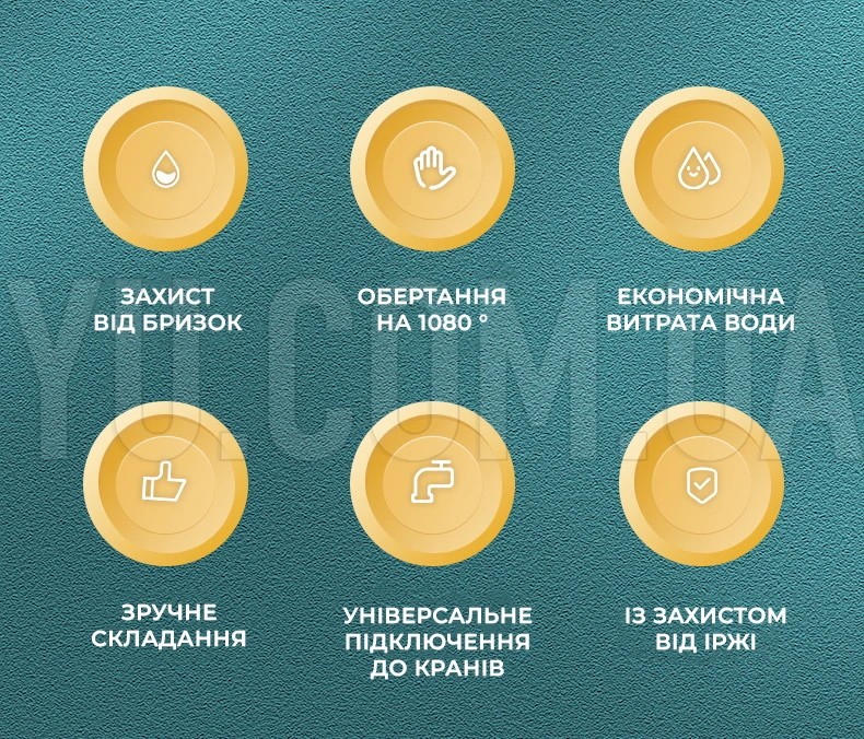 Насадка на кран металл [39] аэратор для смесителя, поворотная головка на 1080 градусов с 2 режимами